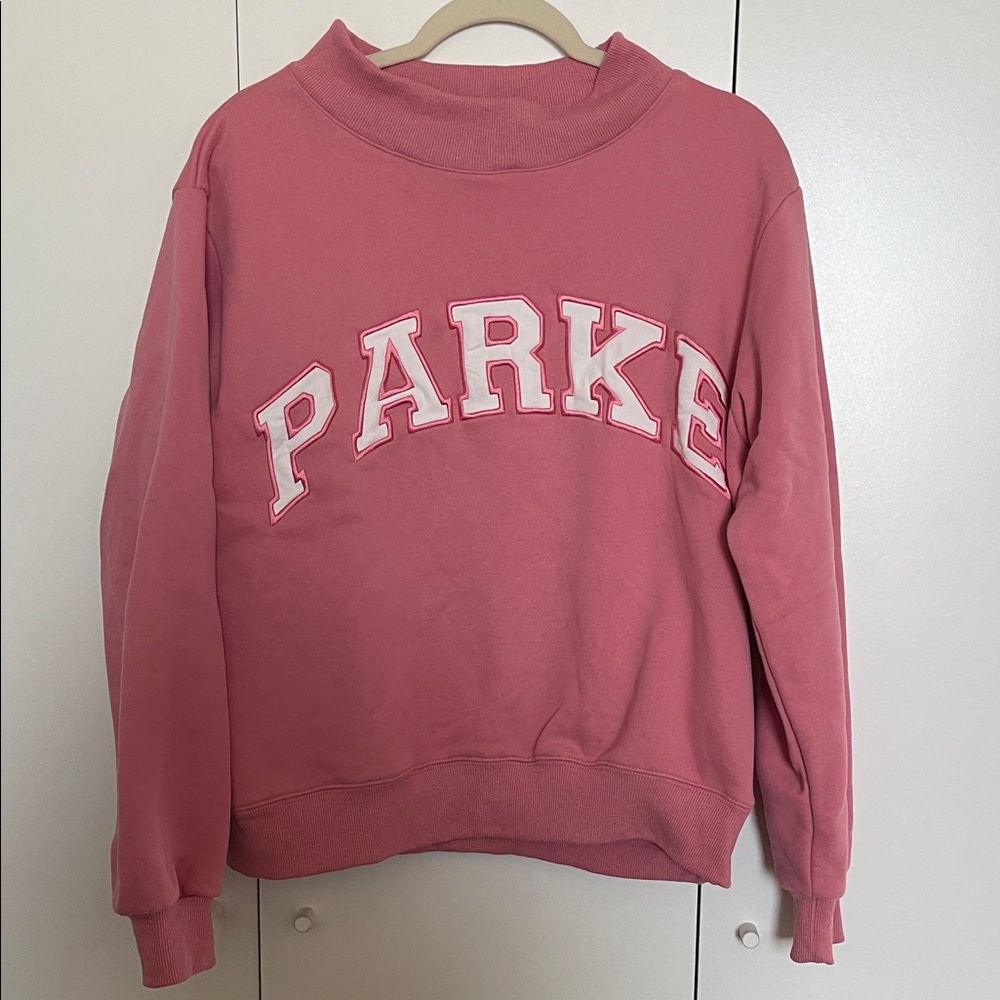Parke Valentine’s Collection Bubblegum Varsity Mockneck Sweatshirt